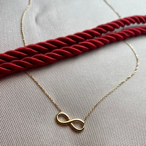 14k Gold Infinity Necklace, Real Gold Infinite Love Necklace, Valentines day gift, Solid Gold Dainty Infinity Necklace is Great Gift For Her image 6