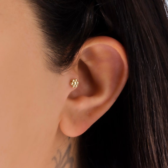 Flower Tragus Piercing Helix Piercing Cartilage Piercing 