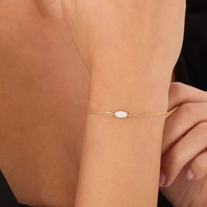 Opal Bracelet, October Birthstone, White Opal Bracelet, Bridal Bracelet, Gemstone Bracelet, Birthstone Jewelry, Birthstone Bracelet