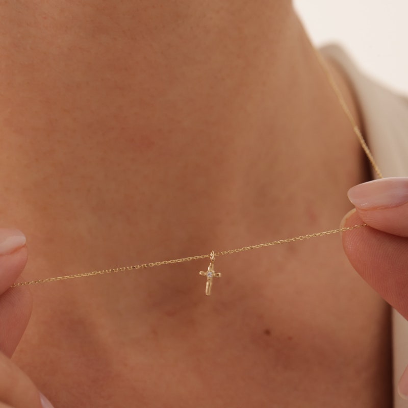 Small Cross Necklace - Etsy
