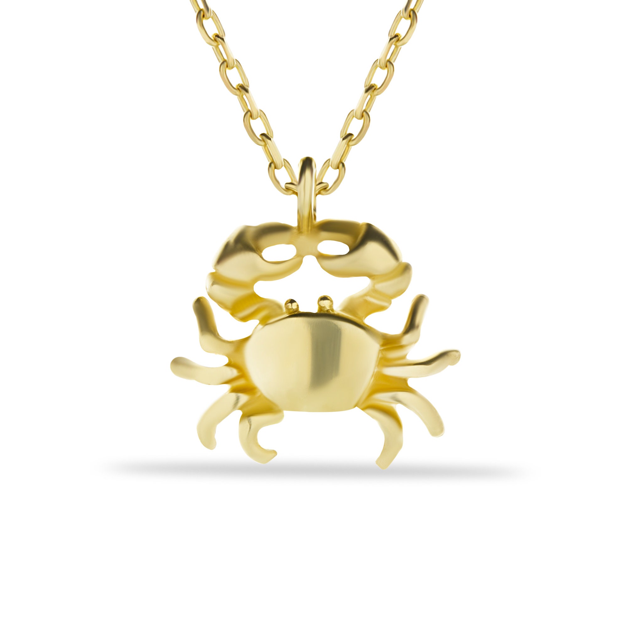 Tiny Ruby + Diamond Crab Necklace