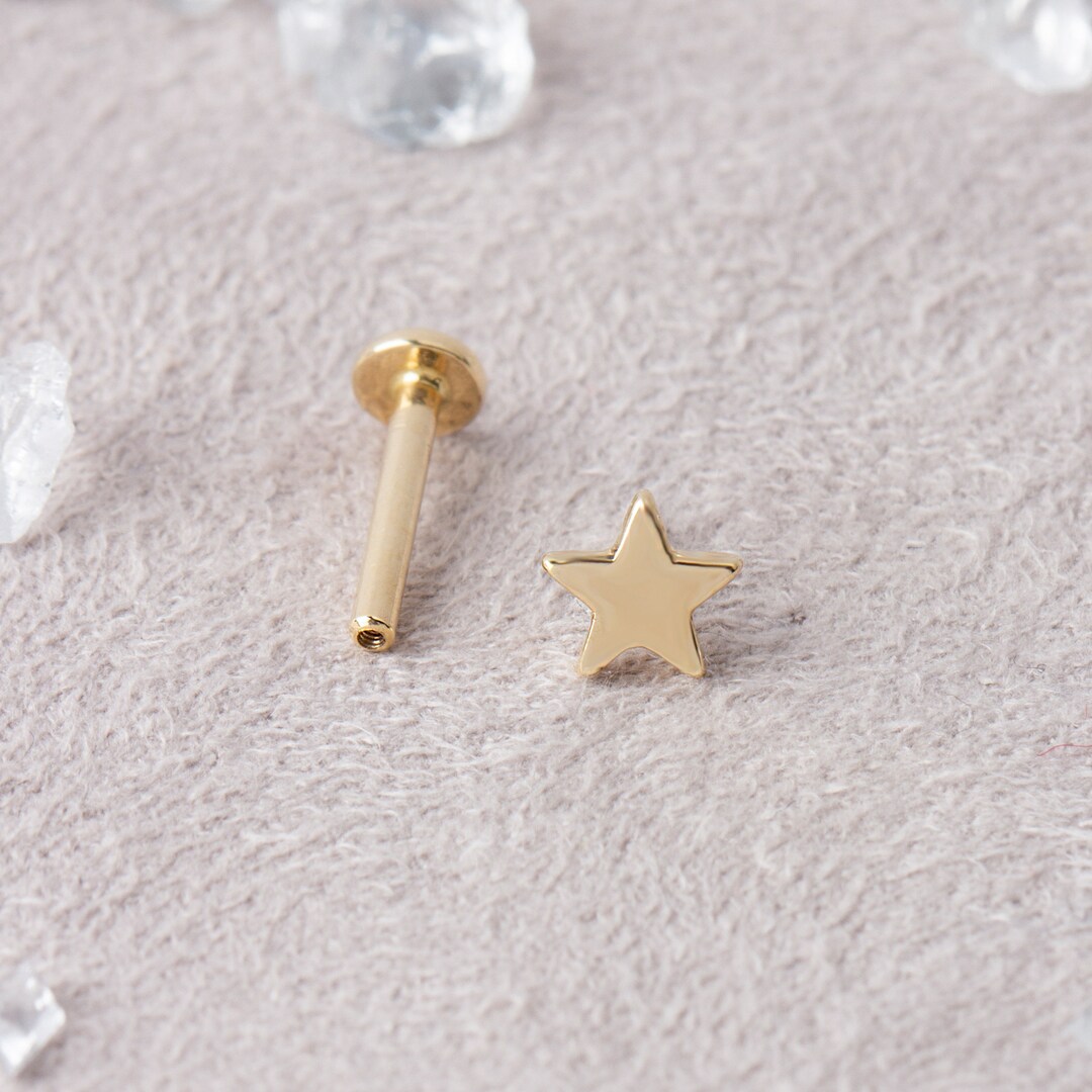 Star Rook Earring, Mini Star Conch Piercing, Bridge Piercing, Rook ...