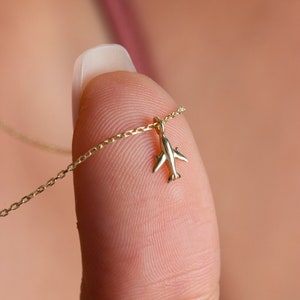 Rose gold airplane necklace deals