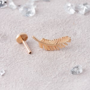 Leaf Piercing, Leaf Earrings,  Gold Leaf Earring, Helix Earring, Septum Jewelry, Gifts For Her, Handmade Jewelry, Mothers Day Gift