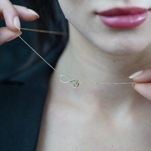 14k Gold Infinity Heart Necklace, Infinite Love Necklace, Gold Infinity Symbol, Heart Necklace, Everyday Necklace, Gift For Her