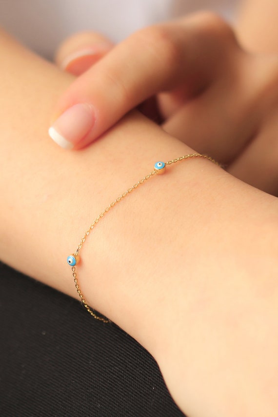 Rose Gold Evil Eye Bracelet – GIVA Jewellery