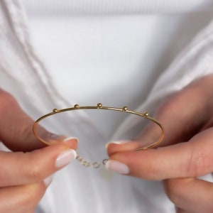 14k Yellow Gold Bracelet with Ball Details, Gold Ball Bracelet, Gold Beads Bracelet, Gold Bracelet, Solid Gold Bracelet, Gift For her