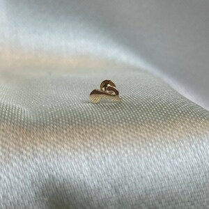 May include: A gold nose ring with a simple, curved design.
