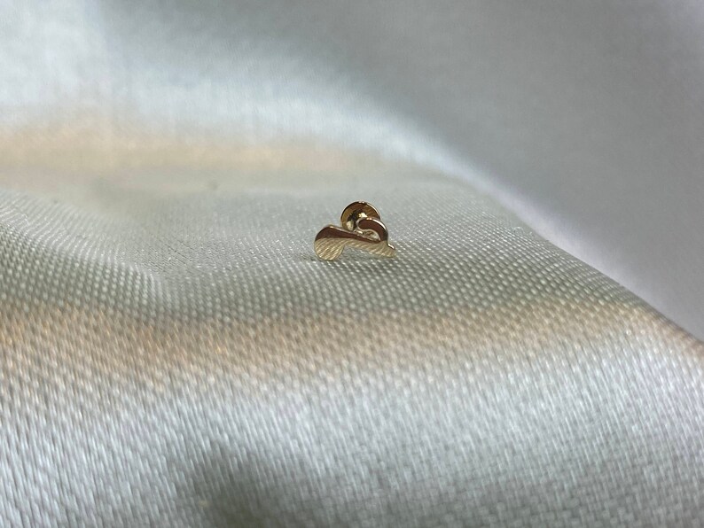 May include: A gold nose ring with a simple, curved design.