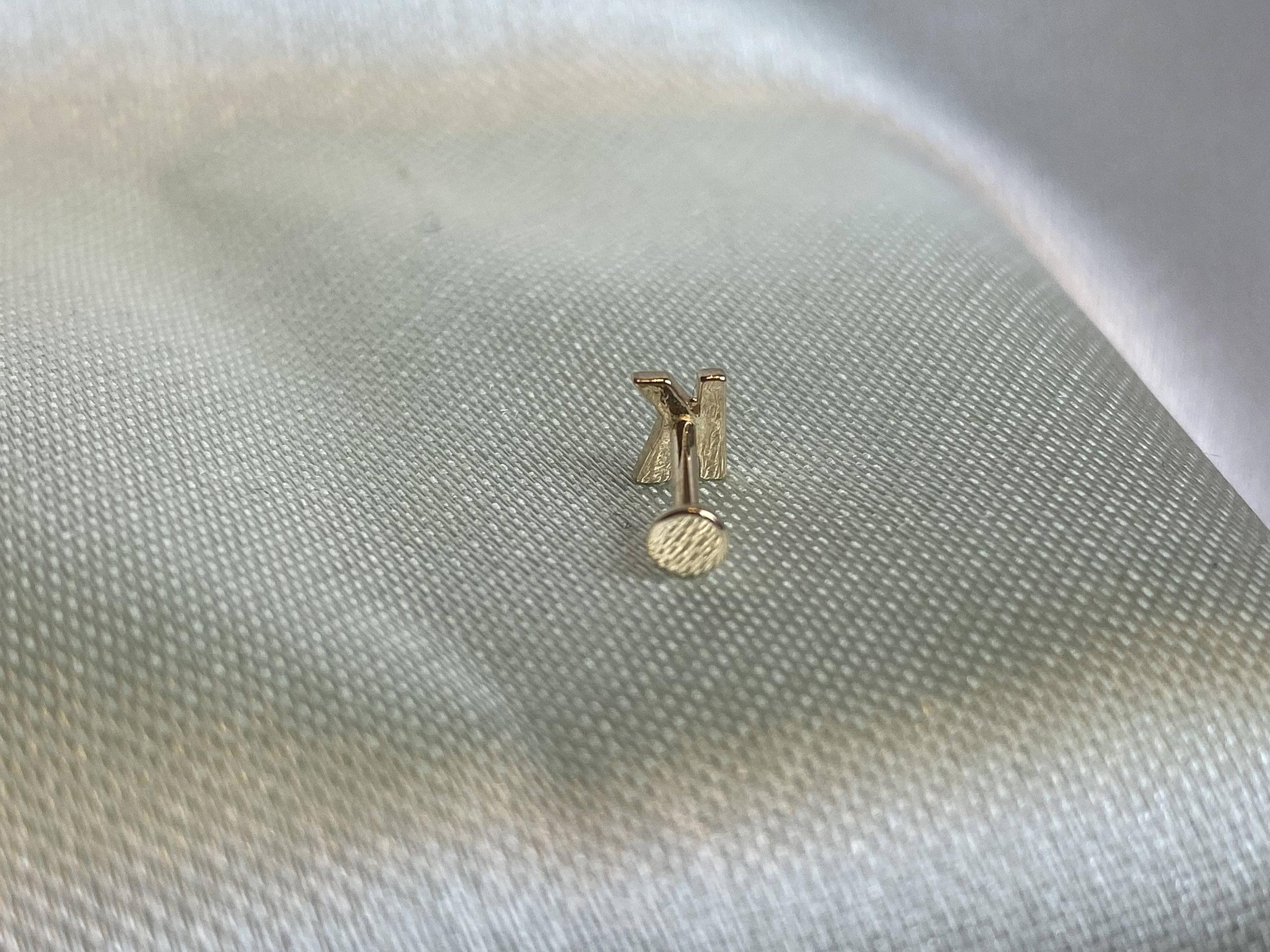 14K Gold Letter Piercing, Initial Piercing, Conch Piercing, Tragus ...