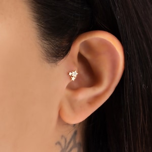 Brinco Star Rook, Brinco Tiny Star Cartilage, Piercing Helix, Joias artesanais, Presente para o dia das mães, Presentes para madrinhas, Brinco Tragus