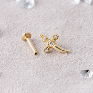 Sword Piercing, Sword Stud Earring, Sword Piercing, Gold Sword Piercing, Helix Earring, Rook Piercing Jewel, Rook Earring, Rook Jewelry