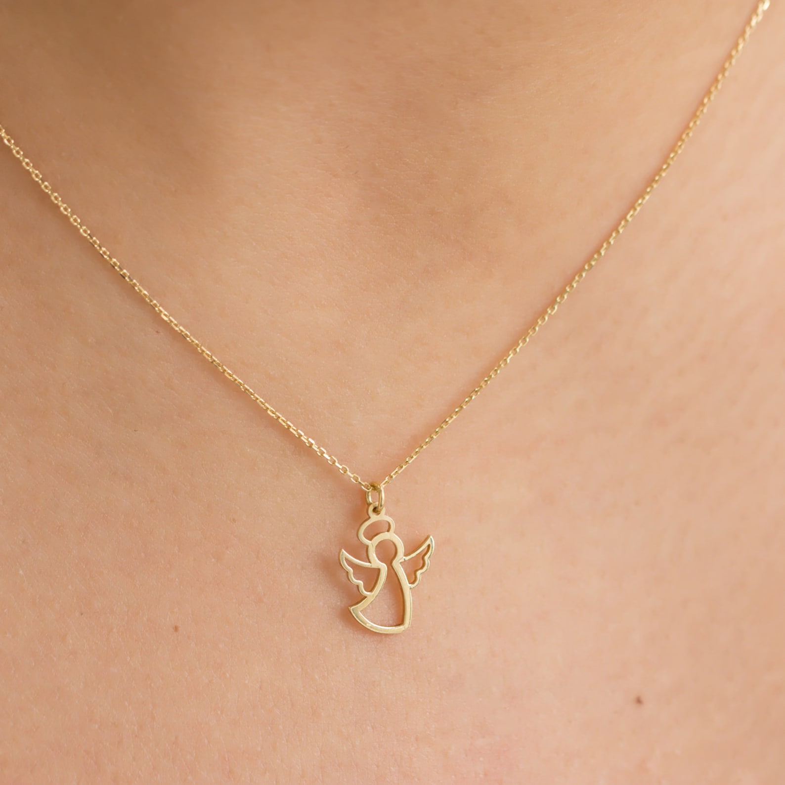 14kt Yellow Gold Angel/Hope Pendant