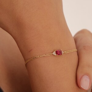Ruby Bracelet, July Birthstone, Gemstone Bracelet, Birthstone Bracelet ...