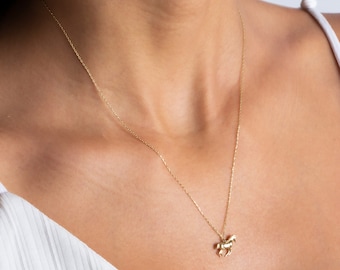 14k Solid Gold Horse Necklace, Gold Horse Pendant, Dainty Custom Horse Charm, Animal Lovers, Horseback Riding Gift, Gold Animal Necklace