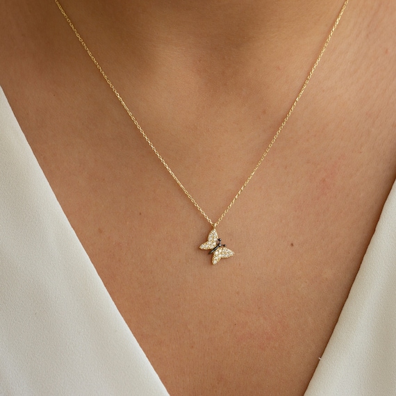 Dainty on sale butterfly necklace