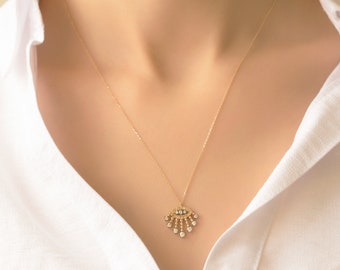 14k Real Gold Evil Eye Necklace, Real Gold Evil Eye Pendant, Evil Eye Jewelry, Dainty Evil Eye Charm, Minimalist Evil Eye Gold Accessory