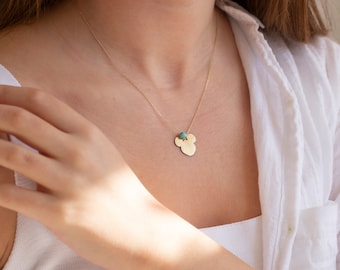 14k gouden sierlijke muis ketting, muis hanger, Valentijnsdag geschenk, kraal gedetailleerde muis karakter, gouden sieraden, cadeau voor haar