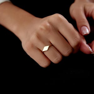 14K Gold Signet Ring, Personalized Jewelry, Custom Initial Ring, Dainty Initial Ring, Gold Stacking Ring, Gold Filled Ring, Gift For Mom