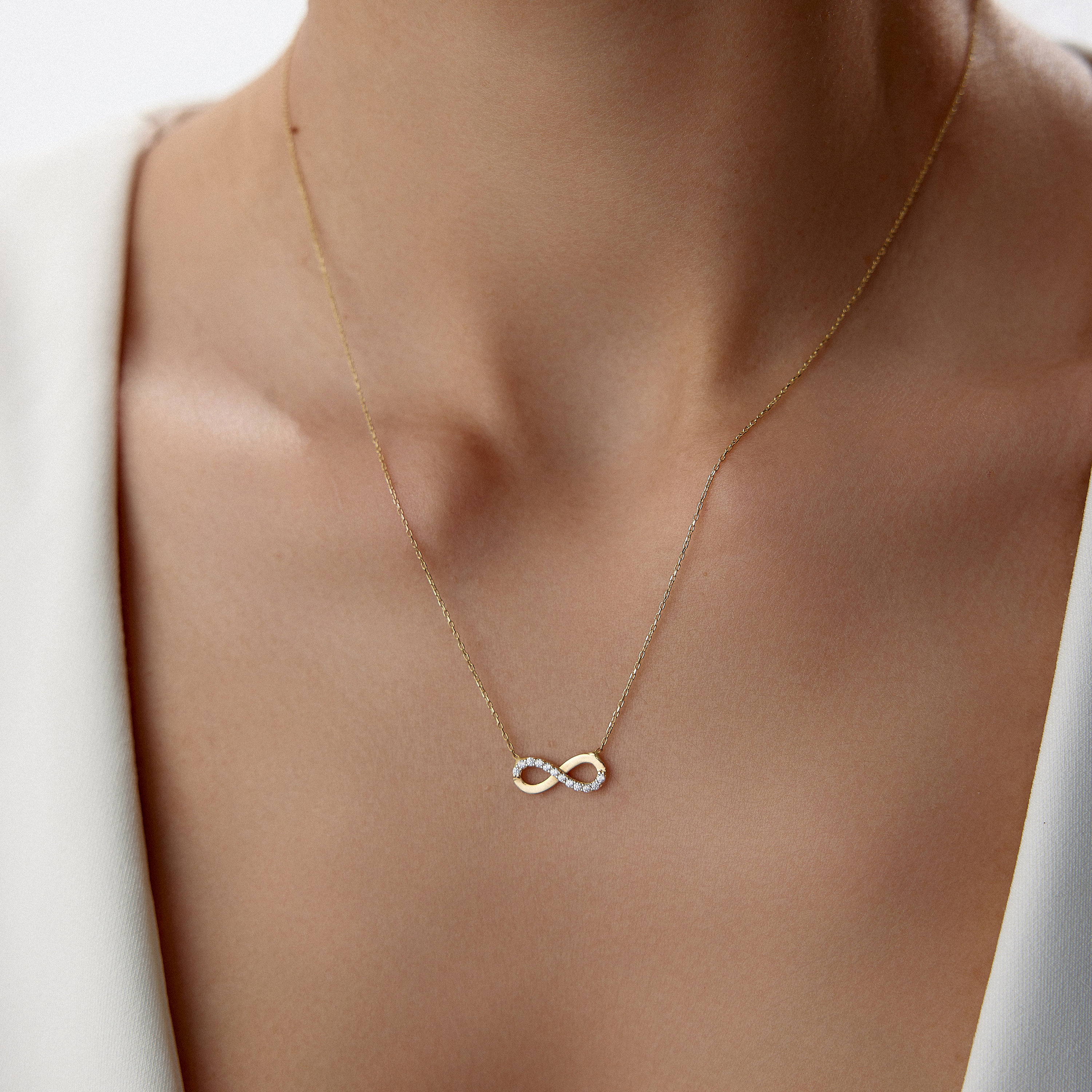 14k Gold Infinity Necklace, Infinity Pendant, Infinity