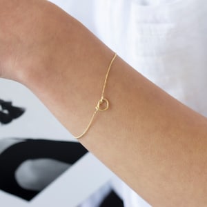 14k Yellow Gold Knot Bracelet, Valentines day Gift, Chain Bracelet, Dainty gold bracelet