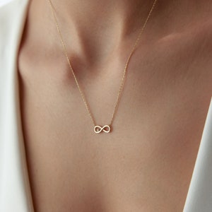 14K Solid Gold Infinity Necklace, Real Gold Infinite Love Necklace, Gold Infinity Symbol, Gold Dainty Infinity Necklace, Everyday Necklace