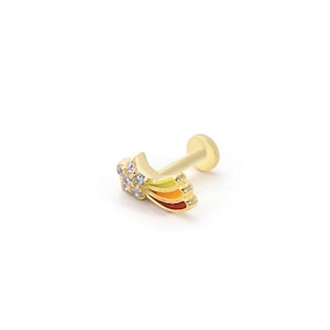 Brincos Starburst de ouro maciço 14K, pino de cartilagem em estrela, hélice de parafuso colorida, piercing industrial, presente de dia das mães, presentes de madrinha