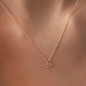 Zarte Kronen-Halskette, königliche Goldkette, Königin-Anhänger, zarte Kronen-Halskette, Prinzessin-Halskette, erste Halskette