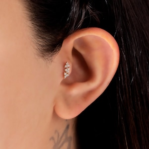 Leaf Piercing, Leaf Earrings,  Gold Leaf Earring, Helix Earring, Septum Jewelry, Gifts For Her, Handmade Jewelry, Mothers Day Gift