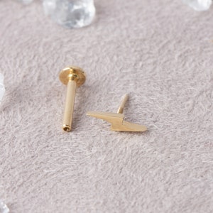 Lightning Bolt Earrings, Lightning Cartilage, Rook Earrings, Conch Earring Stud, Cartilage Stud,Best Friend Gift, Mother in Law Gift