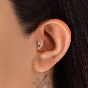 Brincos de estrela, piercing de estrela, presentes para madrinhas, brincos de orelha, brincos de cartilagem, melhores presentes para ela, anel de septo, joias de septo, brinco de hélice