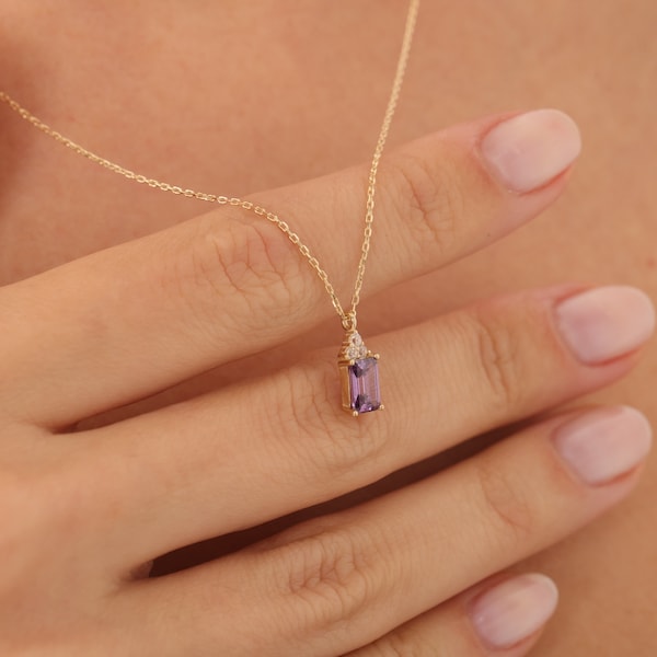 February Birthstone, Amethyst Necklace, Amethyst Pendant, Birthstone Necklace, Amethyst Jewelry, Gemstone Necklace, Handmade Jewelry