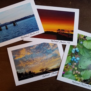 Set of 4 blank photo cards and envelopes, National Harbor A