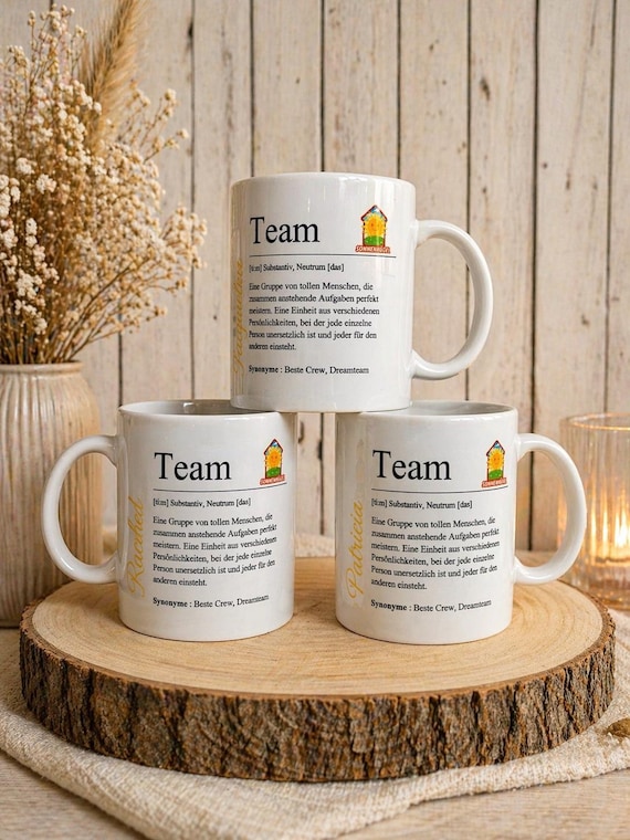 Team Tassen personalisiert | mit Namen und Logo | Geschenk Kolleg*innen | Abschied Arbeit | Büro Geschenk individuell
