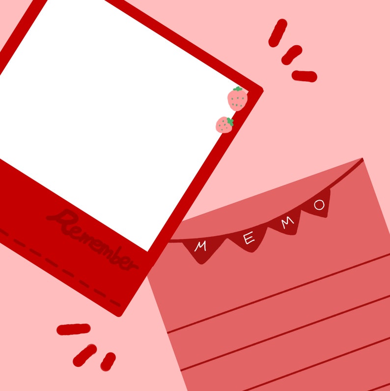 Red Adorable color printable memo