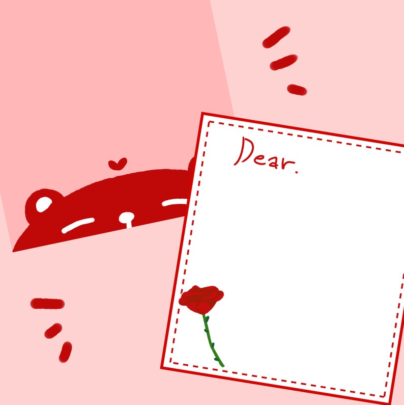 Red Adorable color printable memo