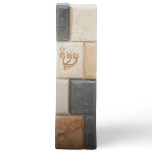 Jerusalem Stone Mezuzah case in solid colors