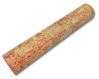 Shema Israel Red Jerusalem Stone Mezuzah