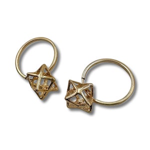 Merkava Star of David Earrings Gold Filled/Sterling silver image 1