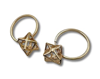 Merkava Star of David Earrings Gold Filled/Sterling silver