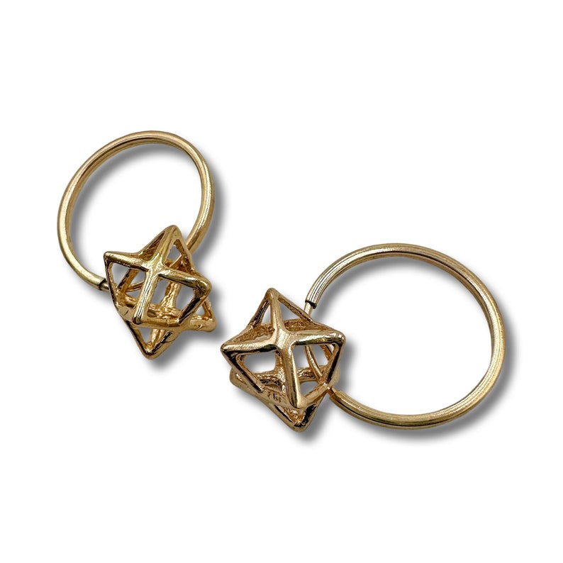 Merkava Star of David Earrings Gold Filled/Sterling silver image 4