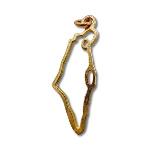 Sterling Silber / Gold Israel Map Anhänger