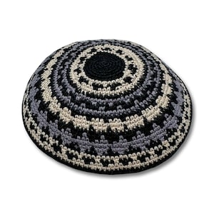 Cotton knitted Hand Made Kippah Jewish yarmulke 14cm