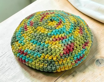Kippah in cotone colorato fatta a mano