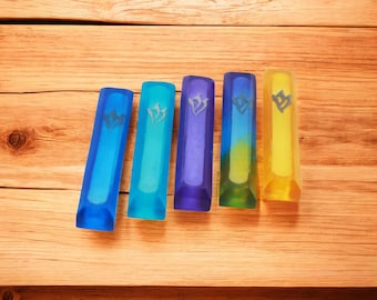 Handmade Resin Mezuzah Case: Colorful Jewish Door Decor