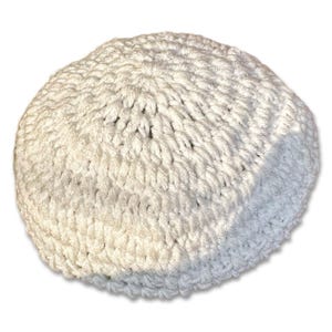 White Hand Knitted Kippah