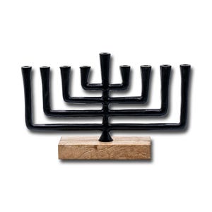 Antique Design Aluminum Menorah with Pewter Finish