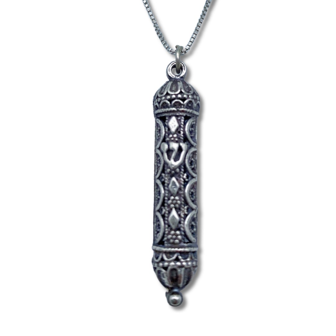 Sterling Silver Mezuzah Necklace/pendant Etsy