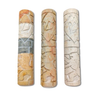 Handmade Jerusalem Stone Lion Mezuzah Case