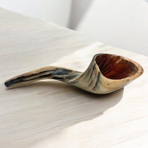 Autentico shofar di corno di montone fatto a mano / Judaica kosher unica per Rosh Hashanah e Yom Kippur
